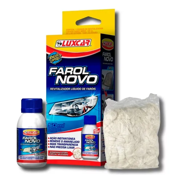 Limpa Farol Amarelado Restaura Queimado Luxcar Renova