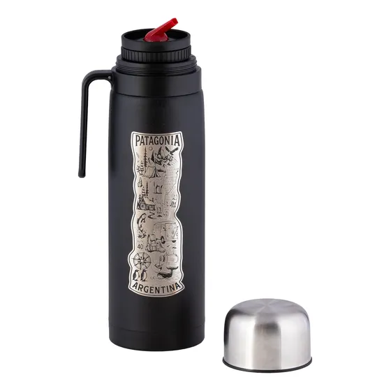 Termo Acero Personalizado Negro Microtexturado Pico Cebador