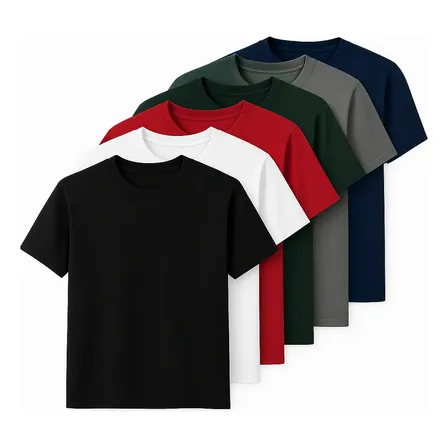 Kit 6 Camisetas Masculinas Plus Size Básica Promoção Atacado Kit Igual A Foto Liso G1