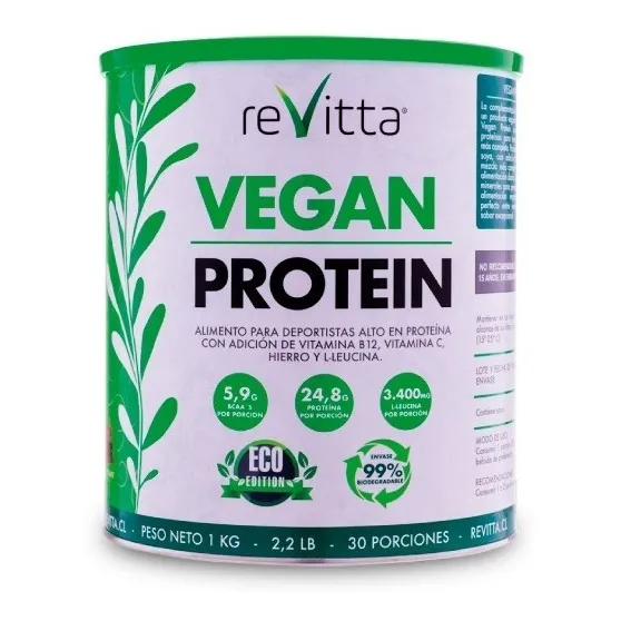 Proteina Vegana Vegan Protein 1 Kg. 30 Servicios Revitta Chocolate