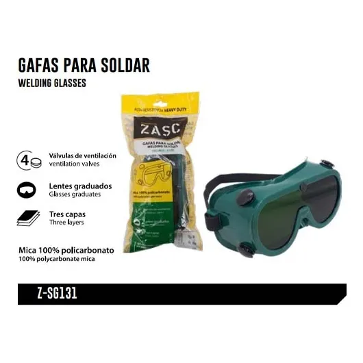 Lentes Para Soldar Mica 100% Policarbonato Marca Zasc