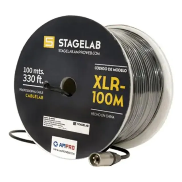 Rollo De Cable Stereo Balanceado De 120 Ohms Audio Microfono X 100 Metros Cablelab Rca Plug Canon