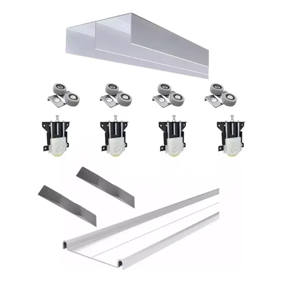Kit Placard Sin Manijones 1,5mt 2 Puertas Sistema Corredizo