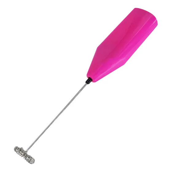 Batidor Electrico De Mano Cafe Leche Espuma Crema Pilas Color Rosa