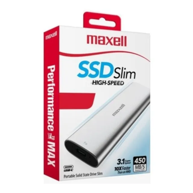 Disco Solido De Almacenamiento Portátil 1tb Usb 3.1 Maxell 348425 Color Plata