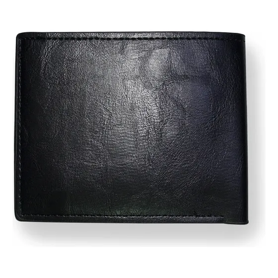 Billetera Cartera Para Caballero Bifold Unicolor Black