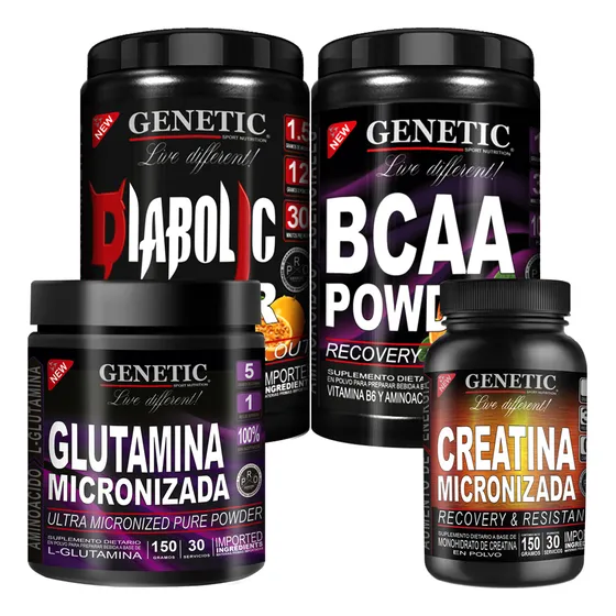 Anabol 4 Diabolic Bcaa Powder Glutamina Creatina Genetic