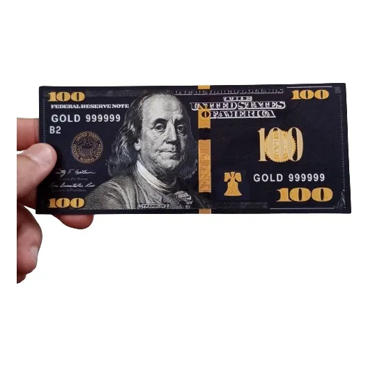 Billete Fengshui De La Suerte 100 Dólares Coleccion Negro