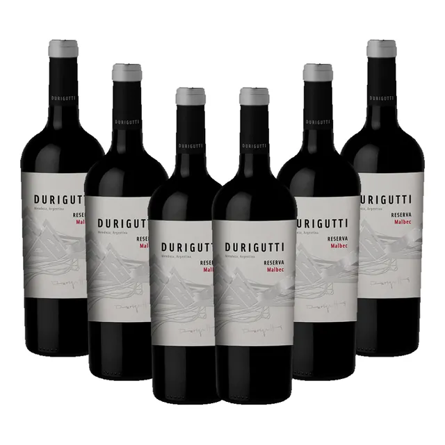 Vino Tinto Durigutti Reserva Malbec Botella 750ml Pack X 6u