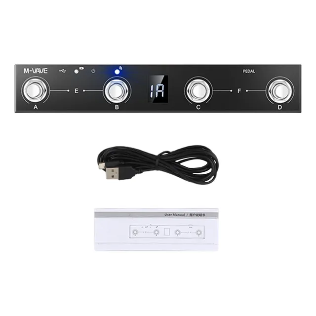 Controlador De Pie Midi Usb Compacto Recargable De 4 Botones