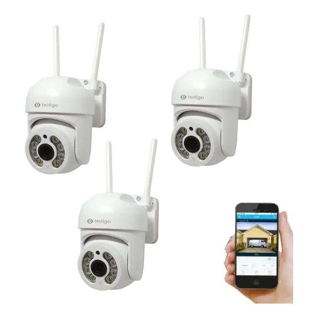 Cámara Ip Exterior Wifi Domo Robótica 2mp (x3 Uni) - Testigo