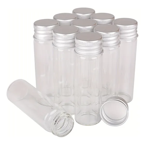 12 Mini Botellita Frascos Vidrio 30x80mm 40ml Tapa Rosca