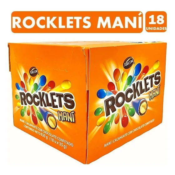 Rocklets Maní Arcor (caja Con 18 Unidades)