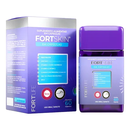Fortskin Melasma 1000mg 60 Cápsulas Fortlife Sem Sabor