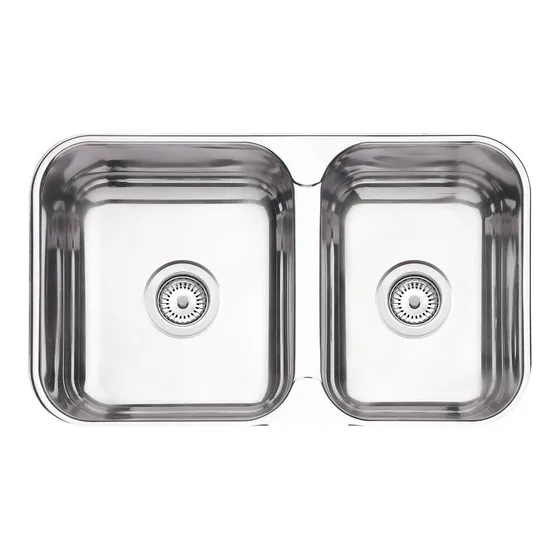 Pileta Tramontina Doble Acero Inoxidable Brillo 69x40 