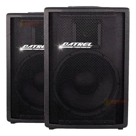 Kit 2 Caixa De Som Passiva Acustica Falante 400w Rms Datrel Preto Passiva