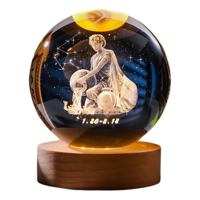 Luminária Bola Cristal De Mesa Criativa Led Enfeite Quarto