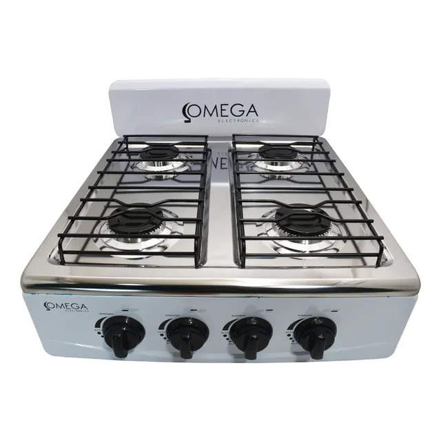 Cocina De Mesa A Gas 4 Hornillas Acero Omega Electronics