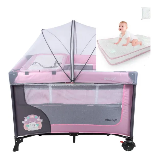 Corral Corralito Ebaby Craft Para Bebe Color Rosado Diseño De La Tela Divertido