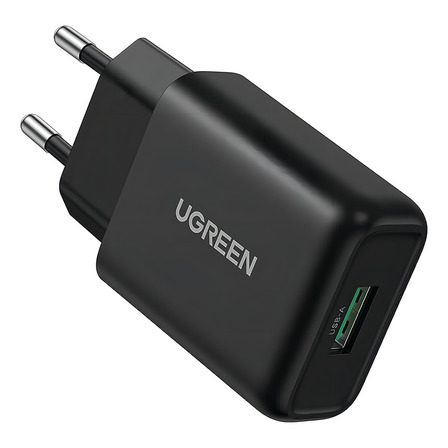 Carregador Rápido Ugreen Porta Usb A Turbo 18w Qc 3.0 Preto Carregador Rápido Ugreen Porta Usb A Turbo 18w Qc 3.0 Preto