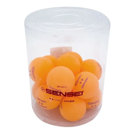 Balde Pelotitas Ping Pong X24 Naranja Sensei 2 Estrellas