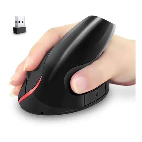 Mouse Inalámbrico Ergonómico Vertical Túnel Carpiano Color Negro