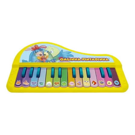 Teclado Holográfico Animal da Popó - Galinha Pintadinha - Yestoys