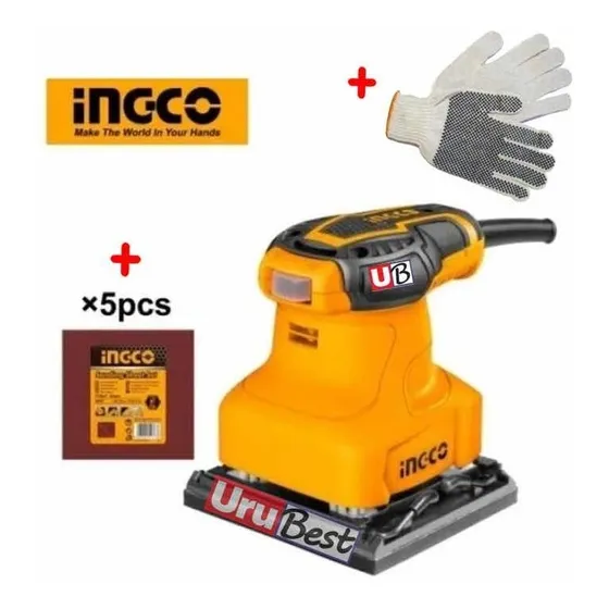Lijadora Orbital De Palma 240w 14000 Rpm Ingco Ps2408 *ub* Color Negro/Naranja Frecuencia 50 Hz/60 Hz