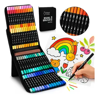 Conjunto De Canetas Com 80 Cores + Pasta Com ZĂper Para Livros De Colorir Brush Pen Canetinhas Coloridas Escolar Desenho Profissional Ilustra Ponta Dupla Estojo Caneta Touch Cores Fofar Marca Tdx Conjunto De Canetas Com 80 Cores + Pasta Com ZĂper Para Livros De Colorir Brush Pen Canetinhas Coloridas Escolar Desenho Profissional Ilustra Ponta Dupla Estojo Caneta Touch Cores Fofar Marca Tdx