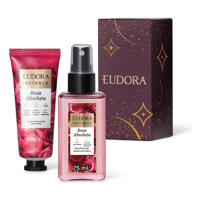 Kit Presente Instance Rosa Absoluta Eudora Original Rosa Absoluta