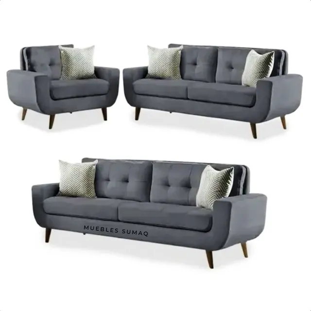 Sofá, Sala, Mueble 3-2-1 Kairut Color Gris oscuro