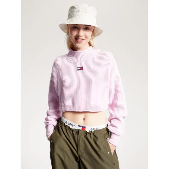 Saco Rosa Cropped Teñido En Prenda Con Parche Tommy Jeans