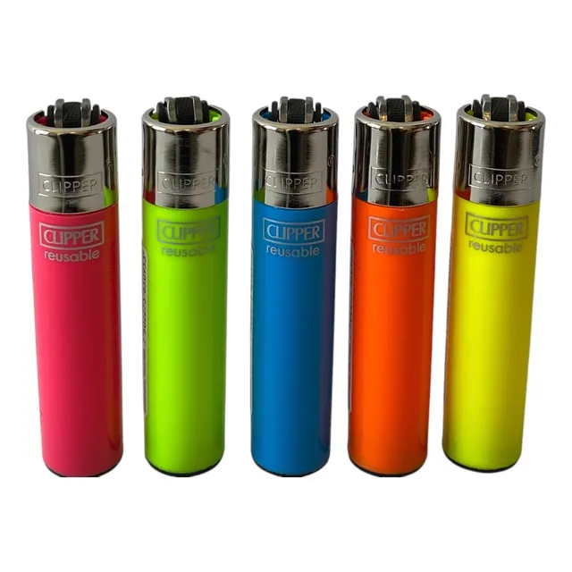 Encendedor Clipper Classic Recargable Branded Fluo 5 Pack