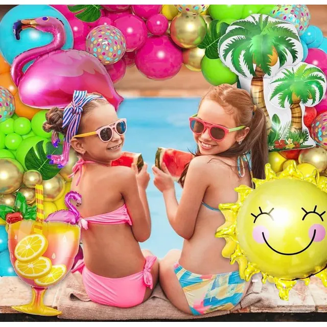 Globo Fiesta Hawaii Piscina Pool Party Niña Dama