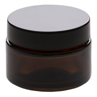 Pomadera Ámbar 1 Oz / 30 Ml Con Tapa Negra - 10 Pzs Pomadera Ámbar 1 Oz / 30 Ml Con Tapa Negra - 10 Pzs