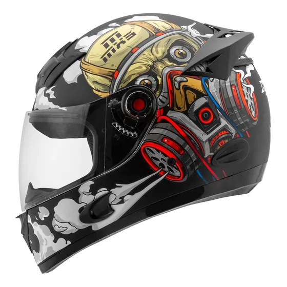 Capacete De Moto Fechado Mixs Mx5 Vírus Forro Removível