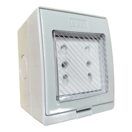 Casquete Hidrobox Tomacorriente Doble 16a Exterior 250v Color Blanco