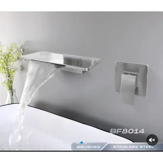 Vtt Griferia Monomando Cascada  Pared Jacuzzi Satinada
