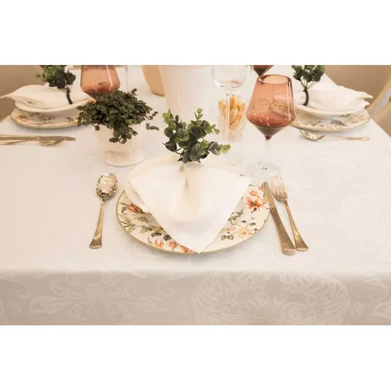 Toalha De Mesa Impermeável 8 Lugares 2,10x2,10m Jacquard 