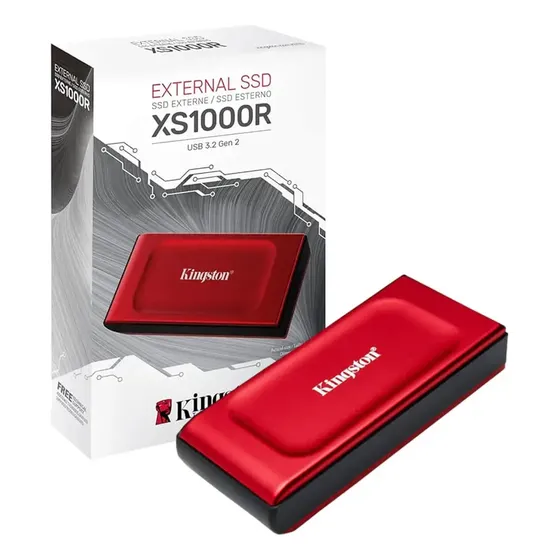 SSD externo portátil Kingston de 2 TB, USB 3.2, velocidad de lectura de 1050 MB\u002Fs, escritura de 1000 MB\u002Fs, color rojo | Cuotas sin interés
