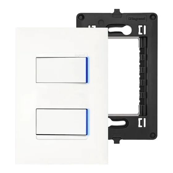Interruptor Lâmpada Duplo C/ Led Indicador Luz Acesa Apagada