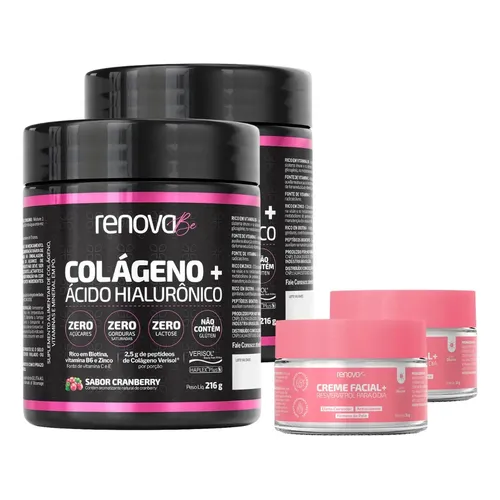 Kit 6x Colágeno Limão + Ácido Hialurônico Renova Be Hidrolisado