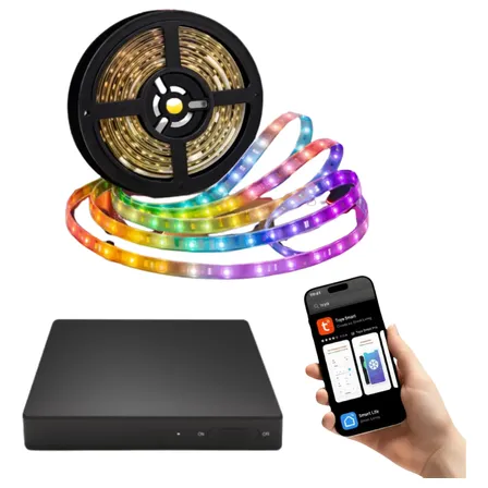 Kit Fita Led Rgb Ambilight Para Tv 55 A 65 Smart Life Tuya Rgb 127/220v 12v