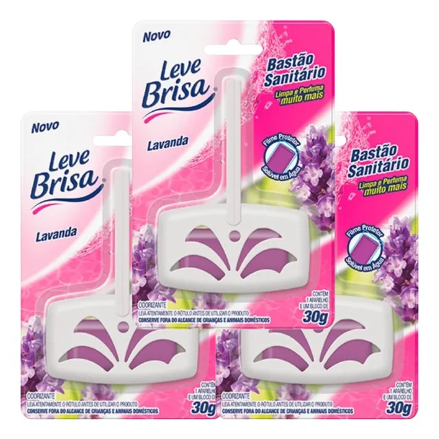 Combo 3 Limpador Sanitário Bastão Detergente C/cesta Lavanda