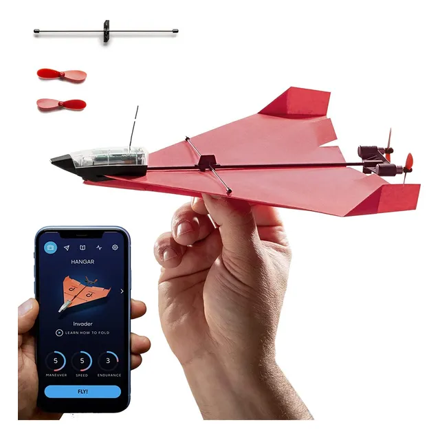 Aeroplano De Juguete Powerup 4.0, De Papel, Máx 20 Mph, Rojo