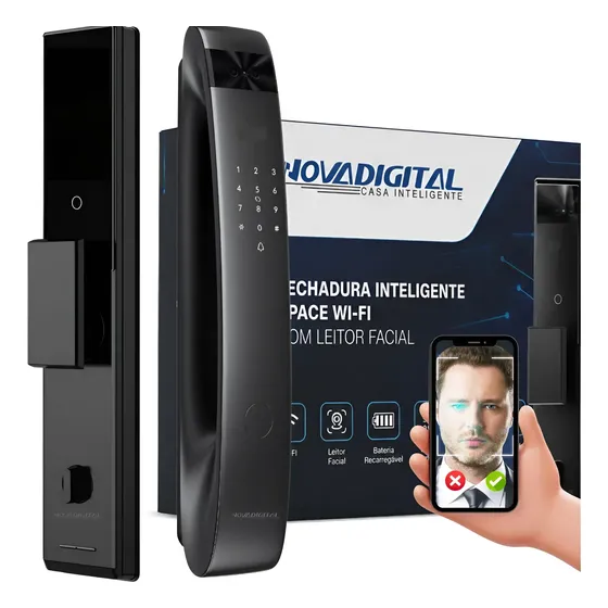 Fechadura Digital Eletronica Facial Wi-fi Space Novadigital