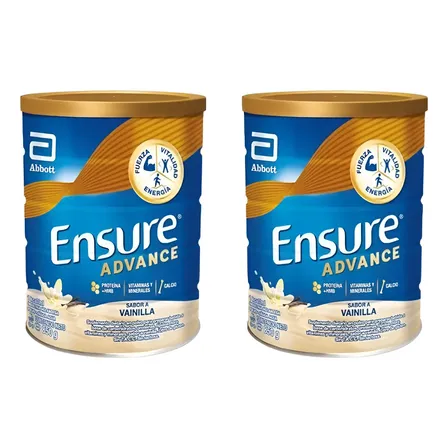 Suplemento en polvo Ensure Advance Carbohidratos Base sabor Vainilla x 850g 2 un