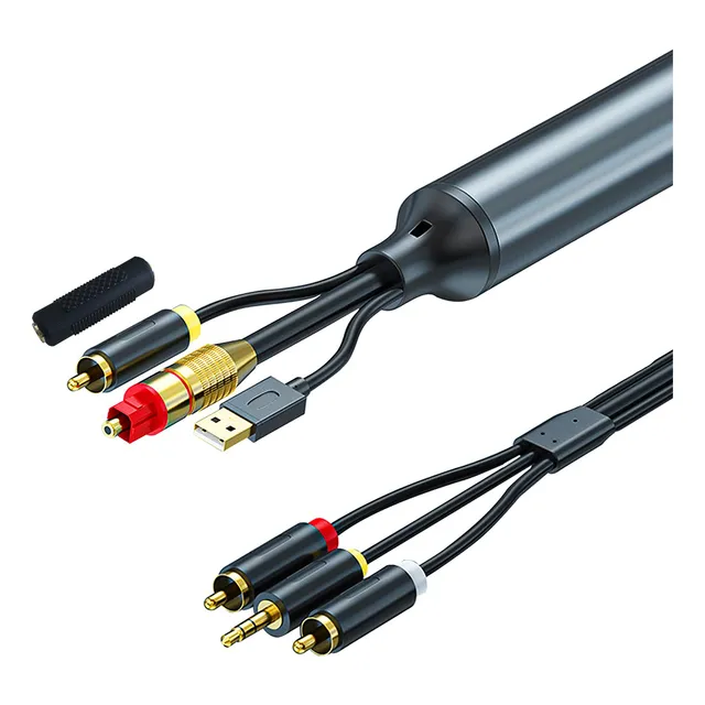 Convertidor Digital Audio Optica Cable A Analogo Rca, 3.5mm