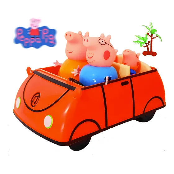 Peppa Pig Hermoso Set Auto Con Musica + Muñecos Familia X4!!