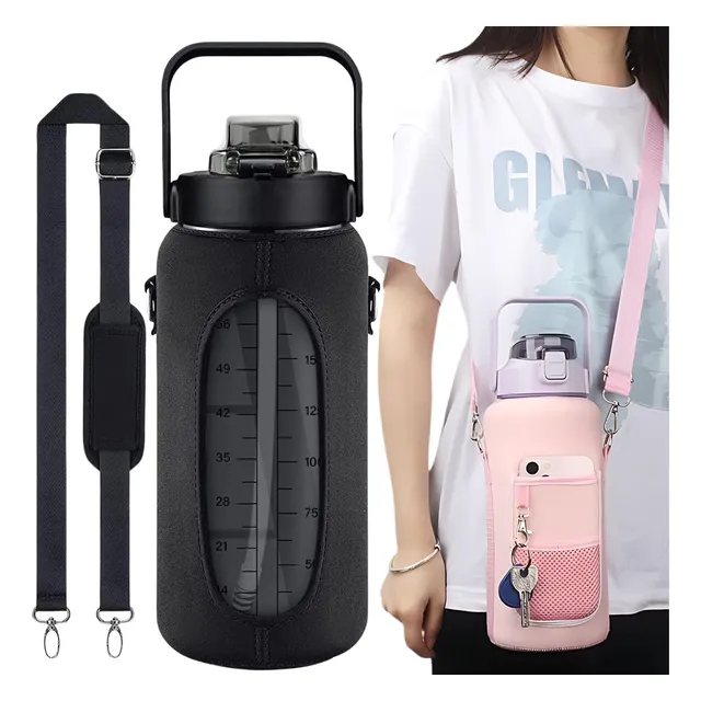 Termo De Agua De 2 Litros Con Funda Y Lazo Para Colgar,fit